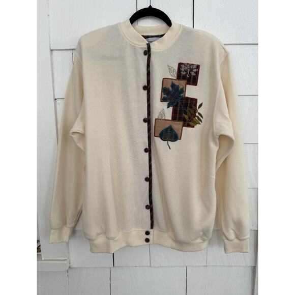 Alfred Dunner Women’s M Knit Cardigan Plaid Embroidered Grandmacore Cottagecore - Picture 1 of 11